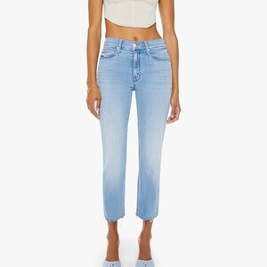 MOTHER Mid Rise Dazzler Crop Fray Jeans
